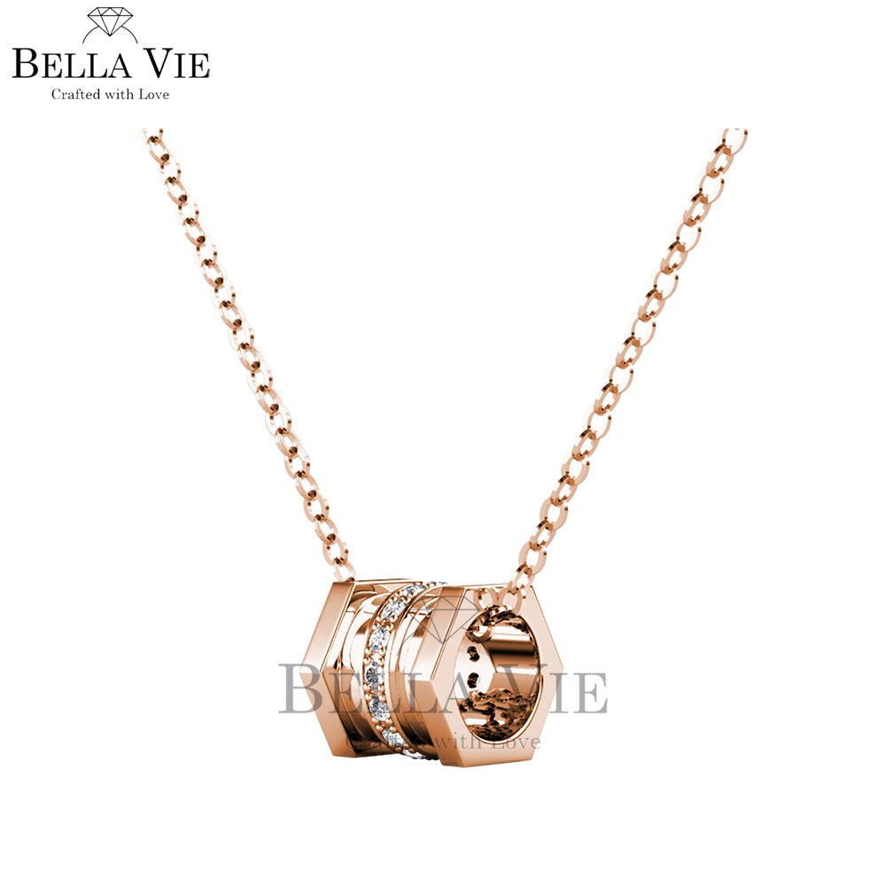 Swarovski Crystals Isadora 18K Rose Gold Diamond Necklace - Her Jewellery
