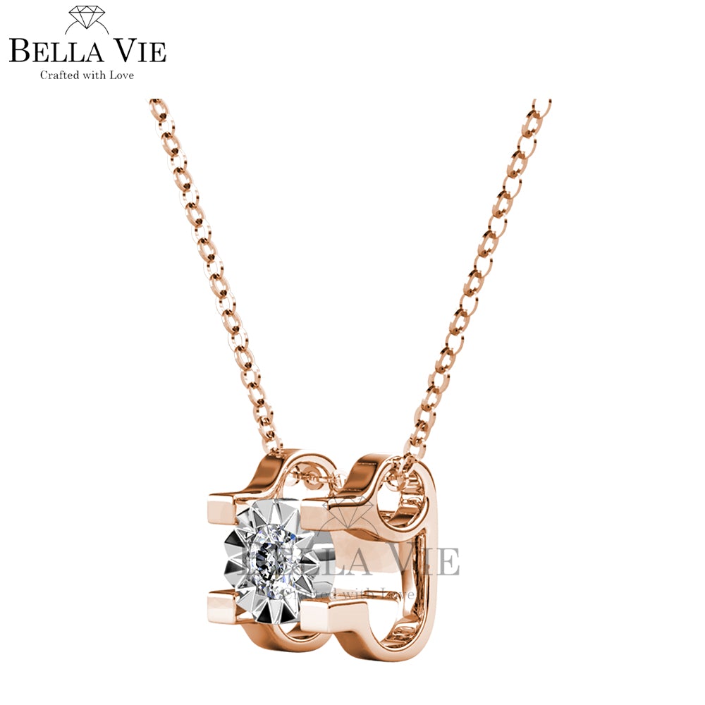 Swarovski Crystals Clarissa 18K Rose Gold Diamond Necklace - Her Jewellery
