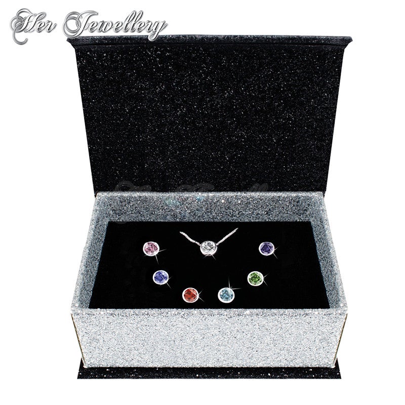 Swarovski Crystals 7 Days Pendants Set + 7 Days Moon Pendants Set - Her Jewellery