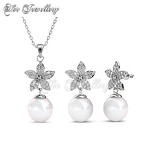 Swarovski Crystals Bloom Pearl Set - Her Jewellery