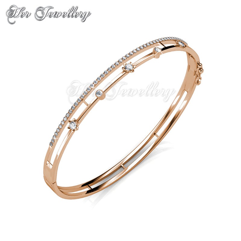 Swarovski Crystals Blossom Crystal Bangle (Rose Gold) - Her Jewellery