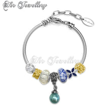 Swarovski Crystals Pearl Charm Bracelet - Her Jewellery