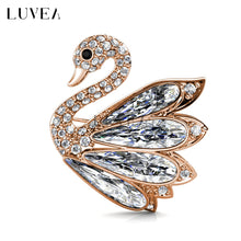 Elegant Crystal Swan Brooch