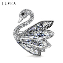 Elegant Crystal Swan Brooch
