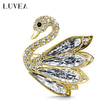 Elegant Crystal Swan Brooch