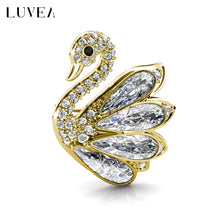 Elegant Crystal Swan Brooch