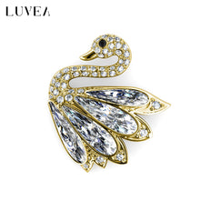 Elegant Crystal Swan Brooch