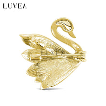 Elegant Crystal Swan Brooch