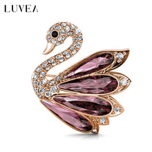 Elegant Crystal Swan Brooch