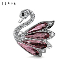 Elegant Crystal Swan Brooch