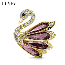 Elegant Crystal Swan Brooch