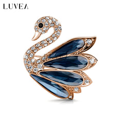 Elegant Crystal Swan Brooch