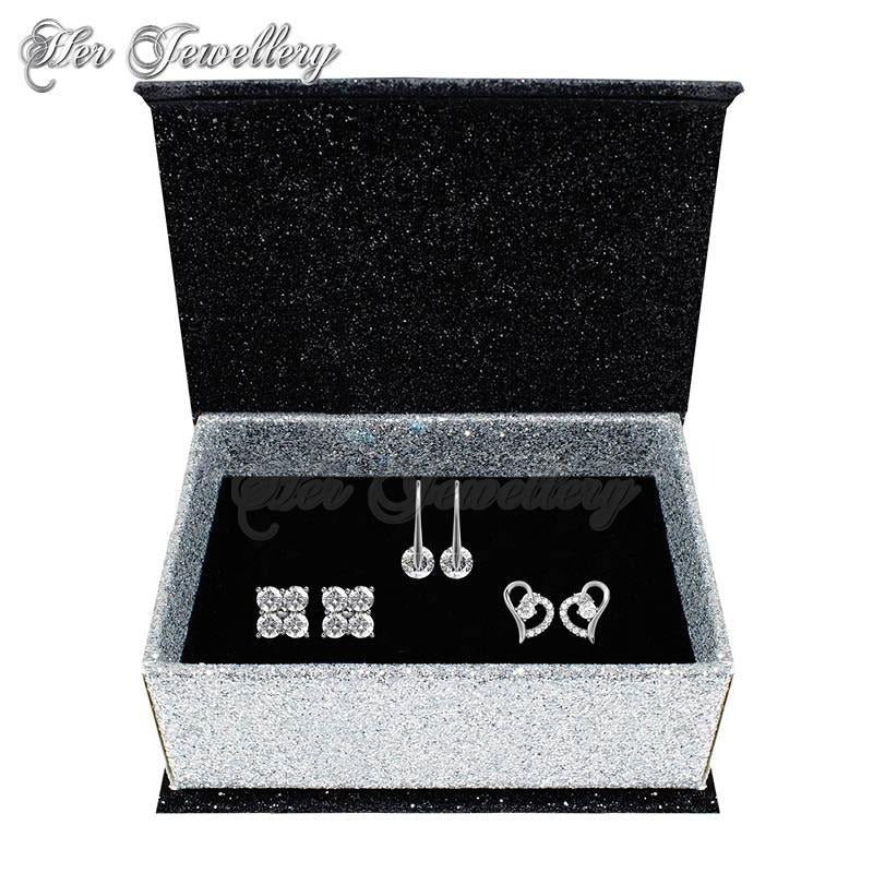 Swarovski Crystals Classy Sweet Earrings Set - Her Jewellery