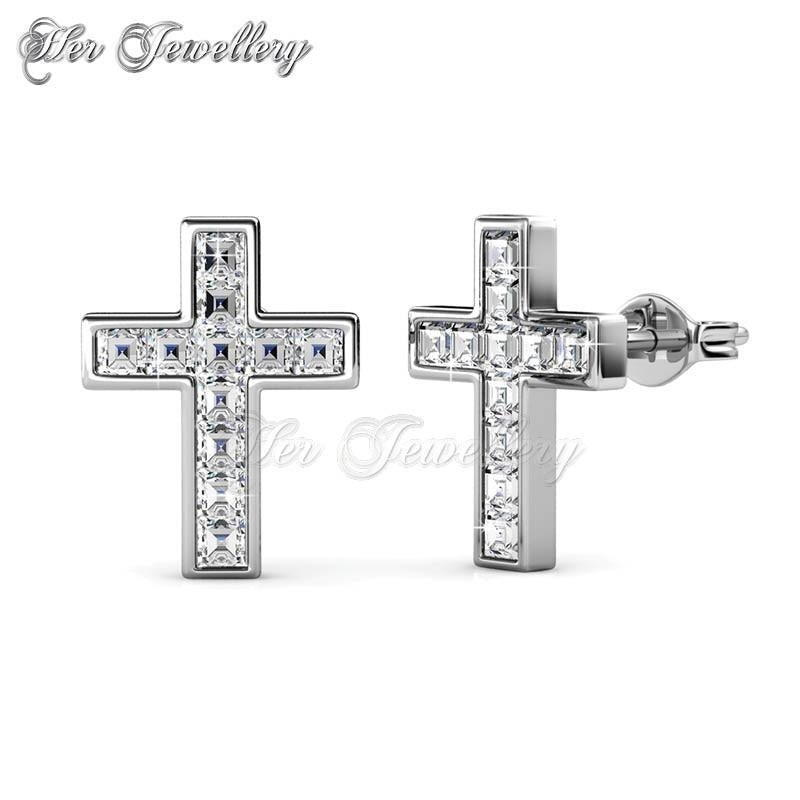 Swarovski Crystals Cross Earrings - Her Jewellery