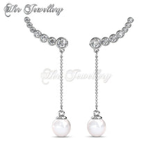 Swarovski Crystals Delia Pearl Earrings - Her Jewellery