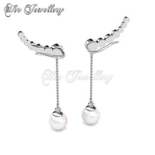 Swarovski Crystals Delia Pearl Earrings - Her Jewellery