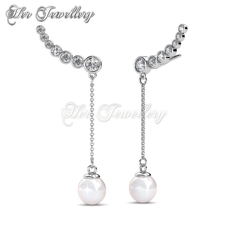 Swarovski Crystals Delia Pearl Earrings - Her Jewellery