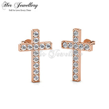 Crystal Cross Earrings