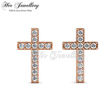 Crystal Cross Earrings