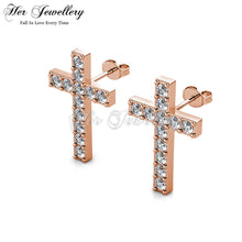 Crystal Cross Earrings