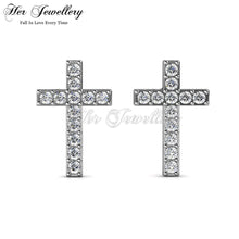 Crystal Cross Earrings