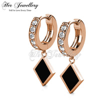 Dangling Diamond Hoop Earrings