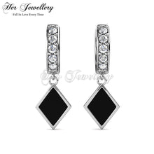 Dangling Diamond Hoop Earrings