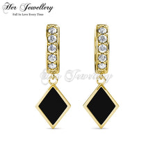 Dangling Diamond Hoop Earrings