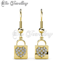 Dangling Lock Heart Earrings