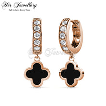 Dangling Clover Hoop Earrings