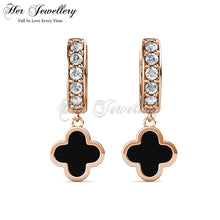 Dangling Clover Hoop Earrings