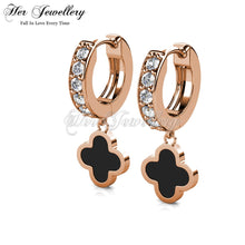 Dangling Clover Hoop Earrings