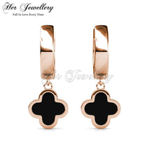 Dangling Clover Hoop Earrings