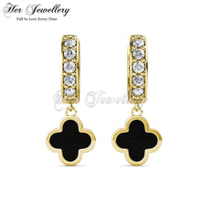 Dangling Clover Hoop Earrings