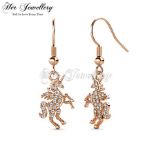 Dangling Crystal Unicorn Earrings