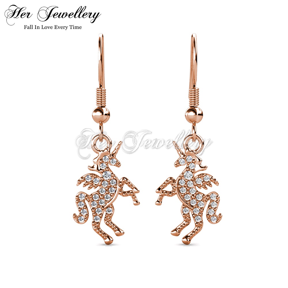 Dangling Crystal Unicorn Earrings