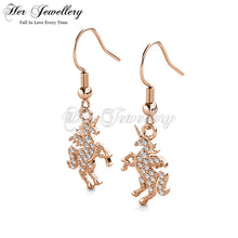 Dangling Crystal Unicorn Earrings
