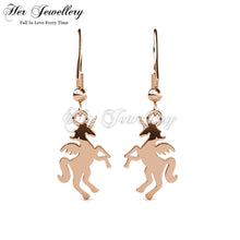 Dangling Crystal Unicorn Earrings
