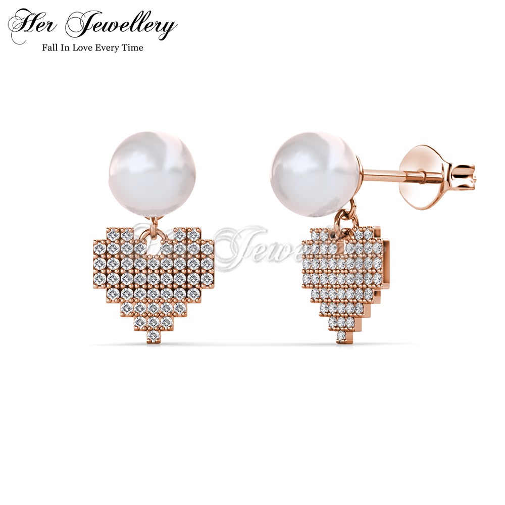 Pearly Pixel Love Earrings