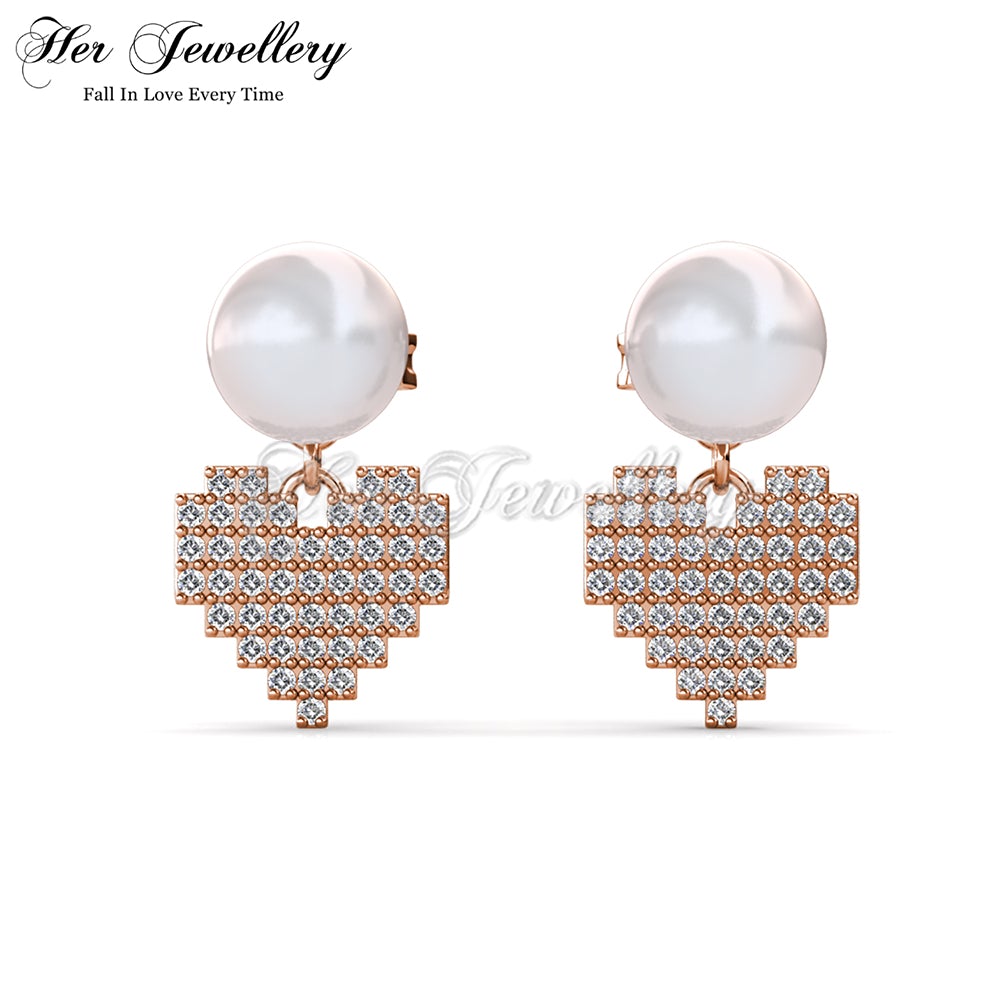 Pearly Pixel Love Earrings