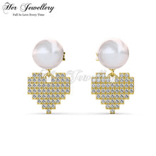 Pearly Pixel Love Earrings