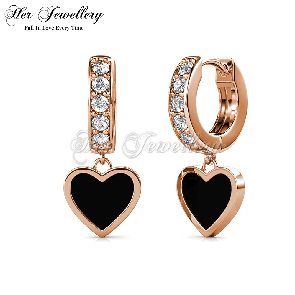 Dangling Heart Hoop Earrings