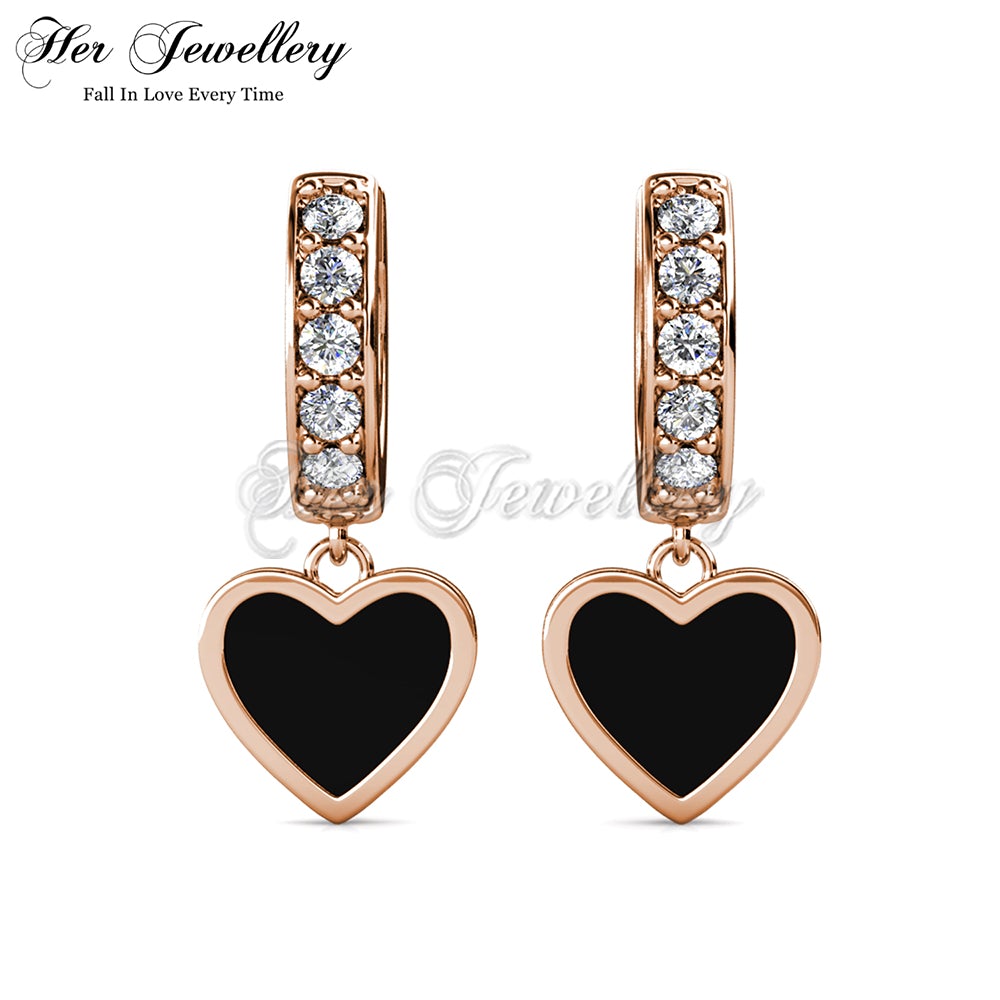 Dangling Heart Hoop Earrings