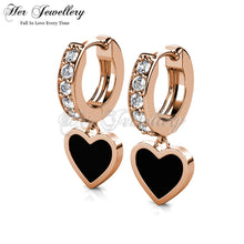 Dangling Heart Hoop Earrings
