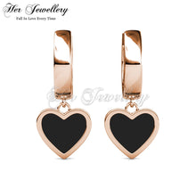 Dangling Heart Hoop Earrings