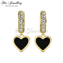 Dangling Heart Hoop Earrings