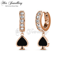 Dangling Spade Hoop Earrings