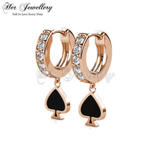 Dangling Spade Hoop Earrings