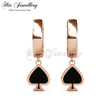 Dangling Spade Hoop Earrings