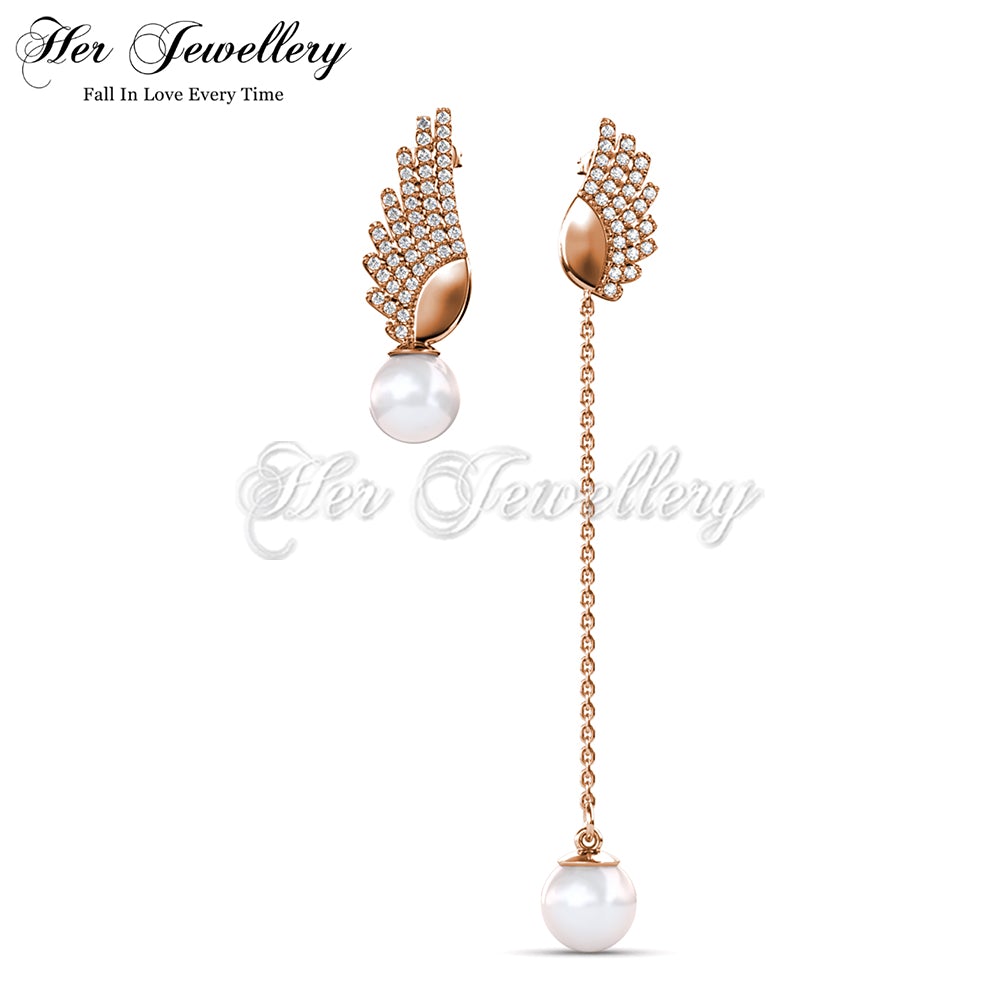 Dangling Wing Pearl Earrings